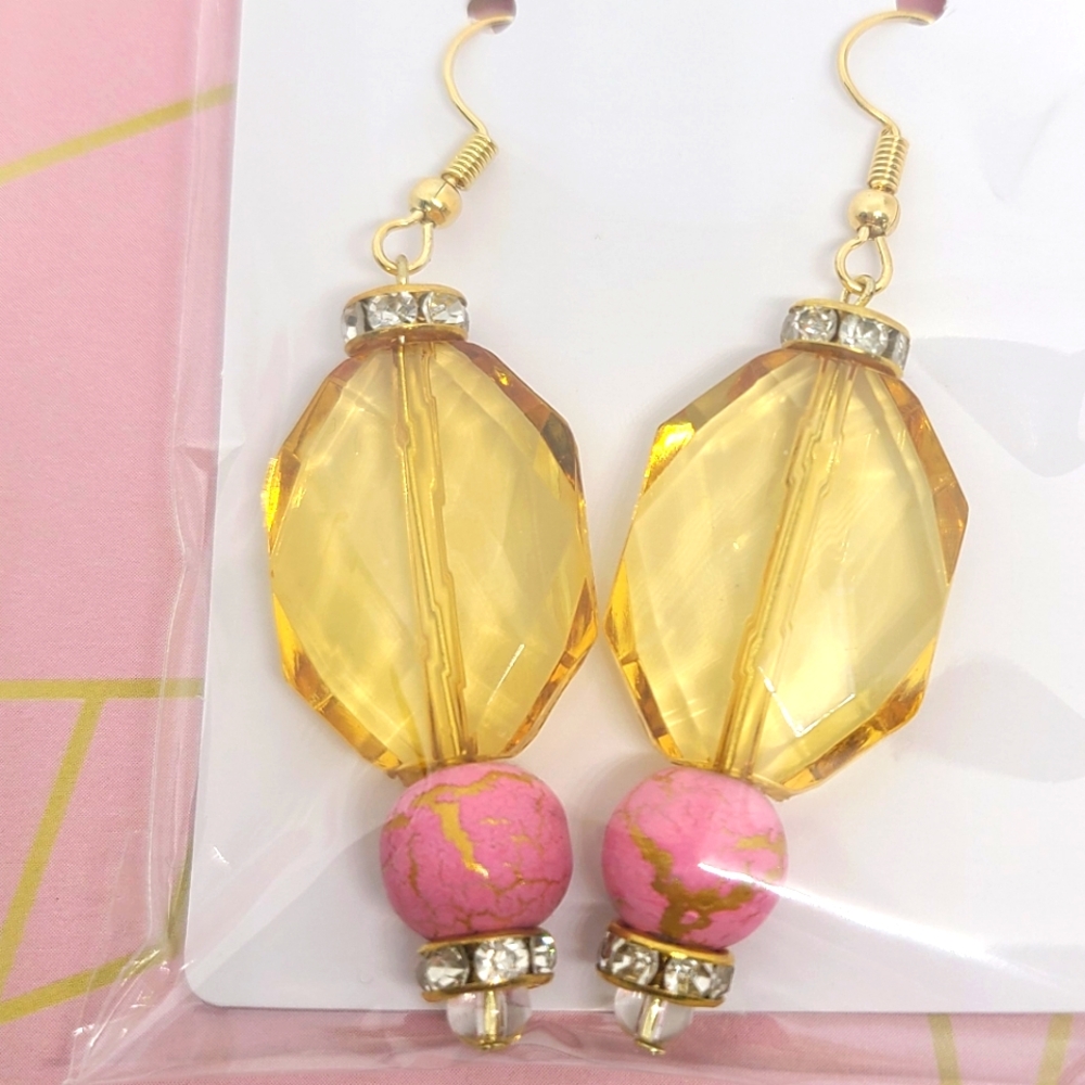 🆕️ OOAK Pink Geometric Earrings A1